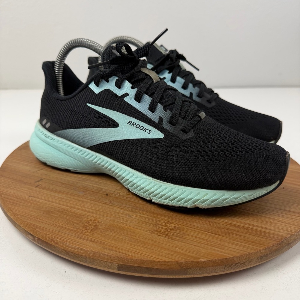 Brooks Black and Light Blue Athletic Shoes